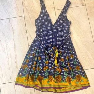 Forever 21| EUC blue cotton sundress, florals & dots. Minidress. A-line Medium​
